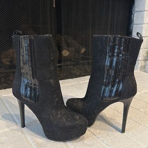 Gianni Bini lace detail platform boots